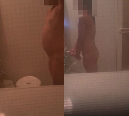 顔は横顔がちらちら見える程度ですが