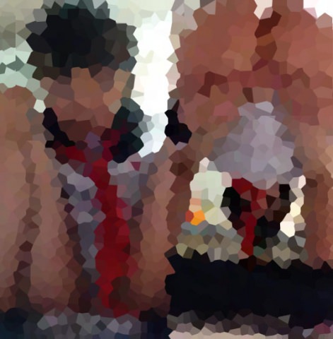 ピンクぱんてぃケイがぱっくり見せる