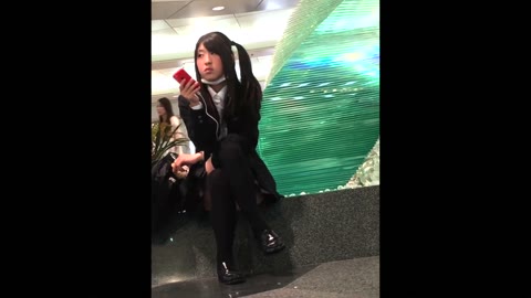 萌え萌え黒髪ロング＋ニーハイソックス＋純白パンティ♪♪