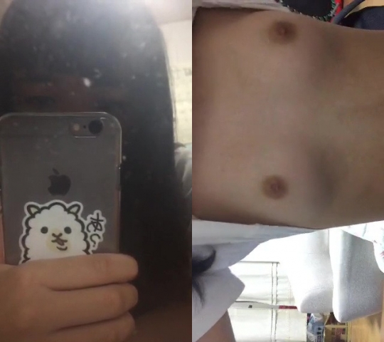 乳丸出しのになったC