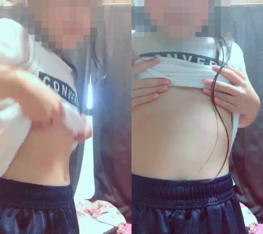 裸にTシャツ1枚だけの姿に♥